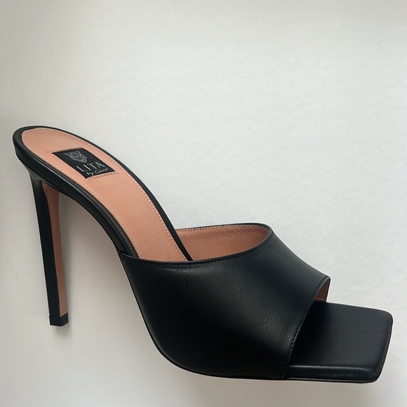 LITA by Ciara Black Solid Square Toe Slide Sandals, L1028-11 Size 42 New in Box - Picture 13 of 14